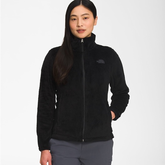 The North Face Women’s Osito Jacket TNF Black Fleece Zip Up Small Logo Collar - Picture 1 of 10